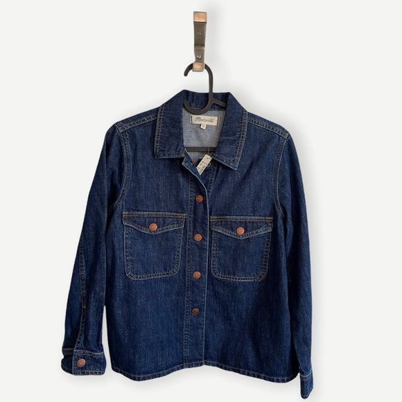 NWT Madewell Denim Shirt Jacket Dark Wash